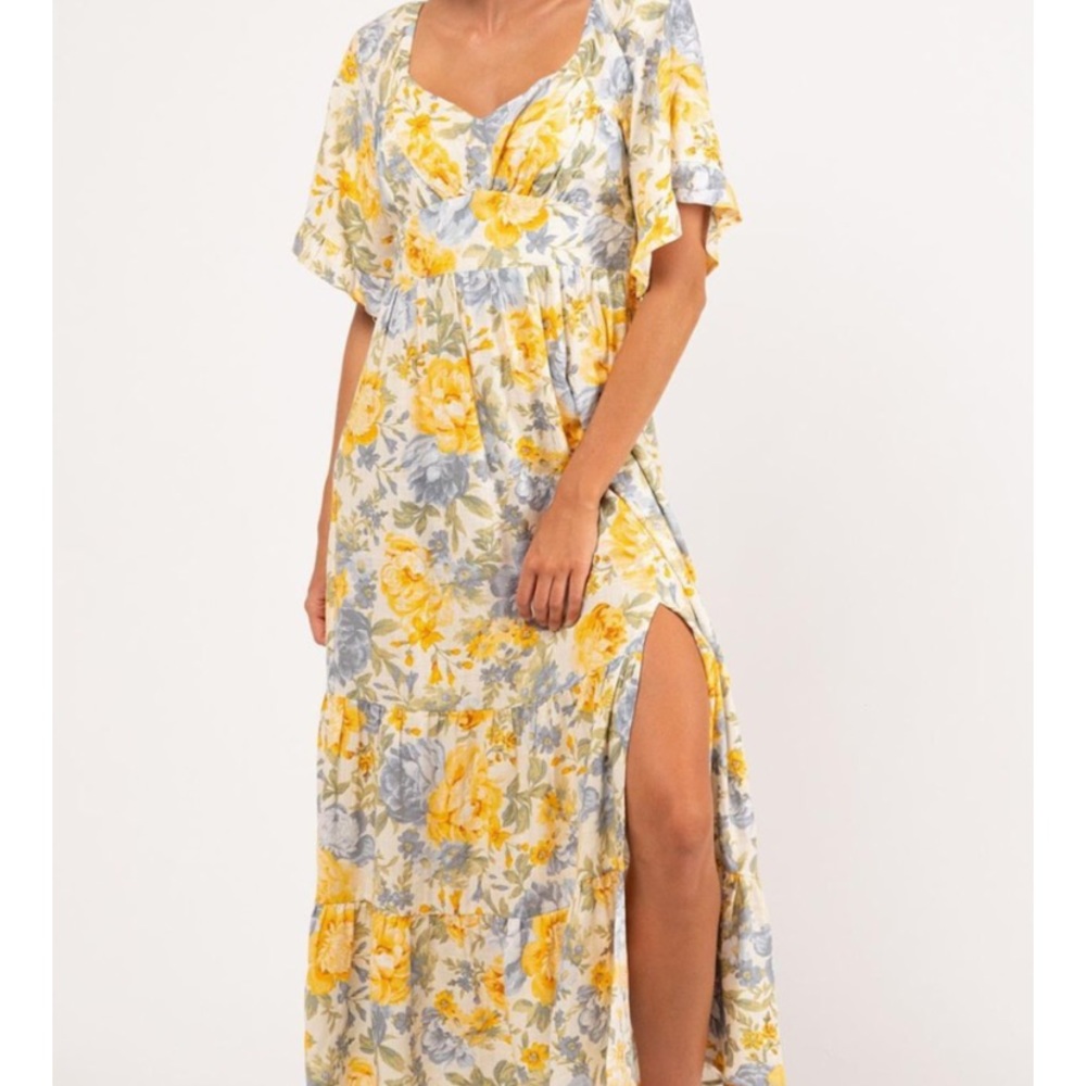 Puffed Sleeve Maxi Dress